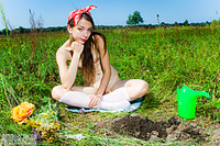 Tiny tit real erotic nude girls in field