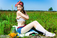 Tiny tit real erotic nude girls in field
