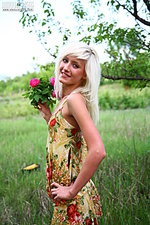 Naked horny teens with pink flowers