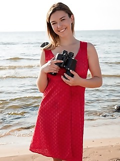 Dominika jule dominika jule playfully poses by the beach as she bares her sexy, slender body.