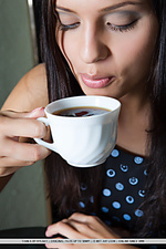 Small but sweet treats from a stunning petite brunette.