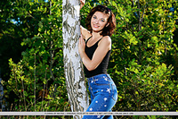 Florina top model florina strips in the forest as she flaunts her nubile body.