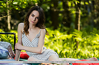 Debora a debora a strips outdoors baring her sexy, tight body.