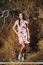 Li moon li moon takes off her floral dress and showcase her shaved snatch and magnificent breasts