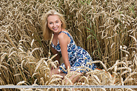 Bernie new model bernie strips in the wheat field as she bares her delectable   body.