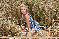 Bernie new model bernie strips in the wheat field as she bares her delectable   body.