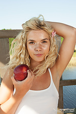 Blonde peach posing naked Blonde peach posing naked